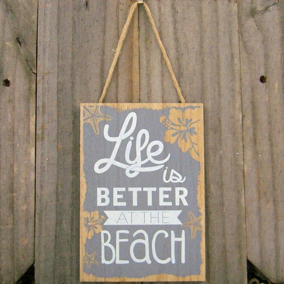 Tropical Family Home Sign 'Life is better at the Beach' Choice of four colors - Picture 6 of 9